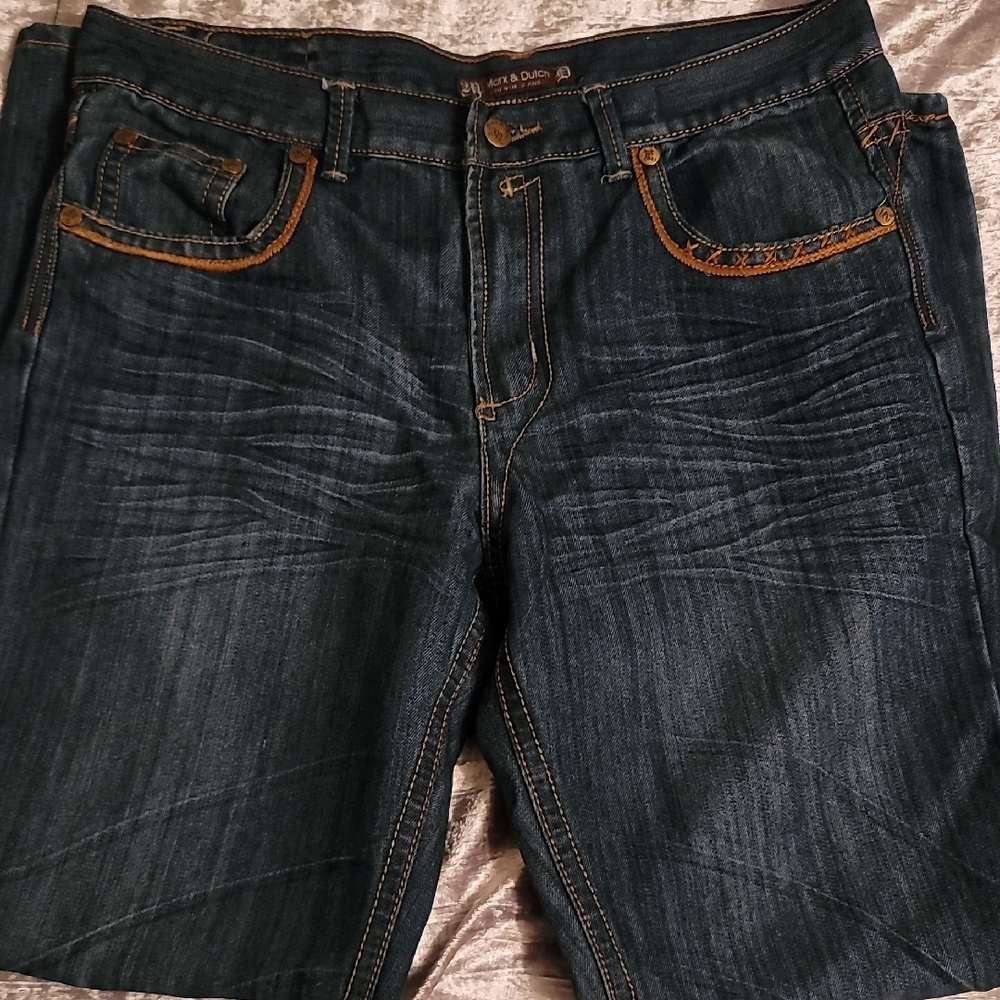 Men's 36x32 Marx & Dutch Blue Jeans with Orange Stitching